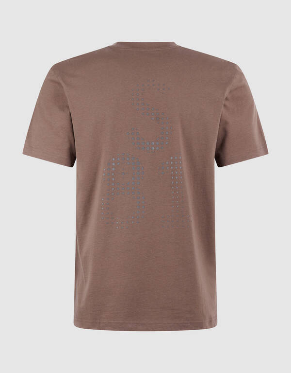 T-Shirt mit gepunktetem Kunstwerk Dunkelbraun SHOEBY MEN