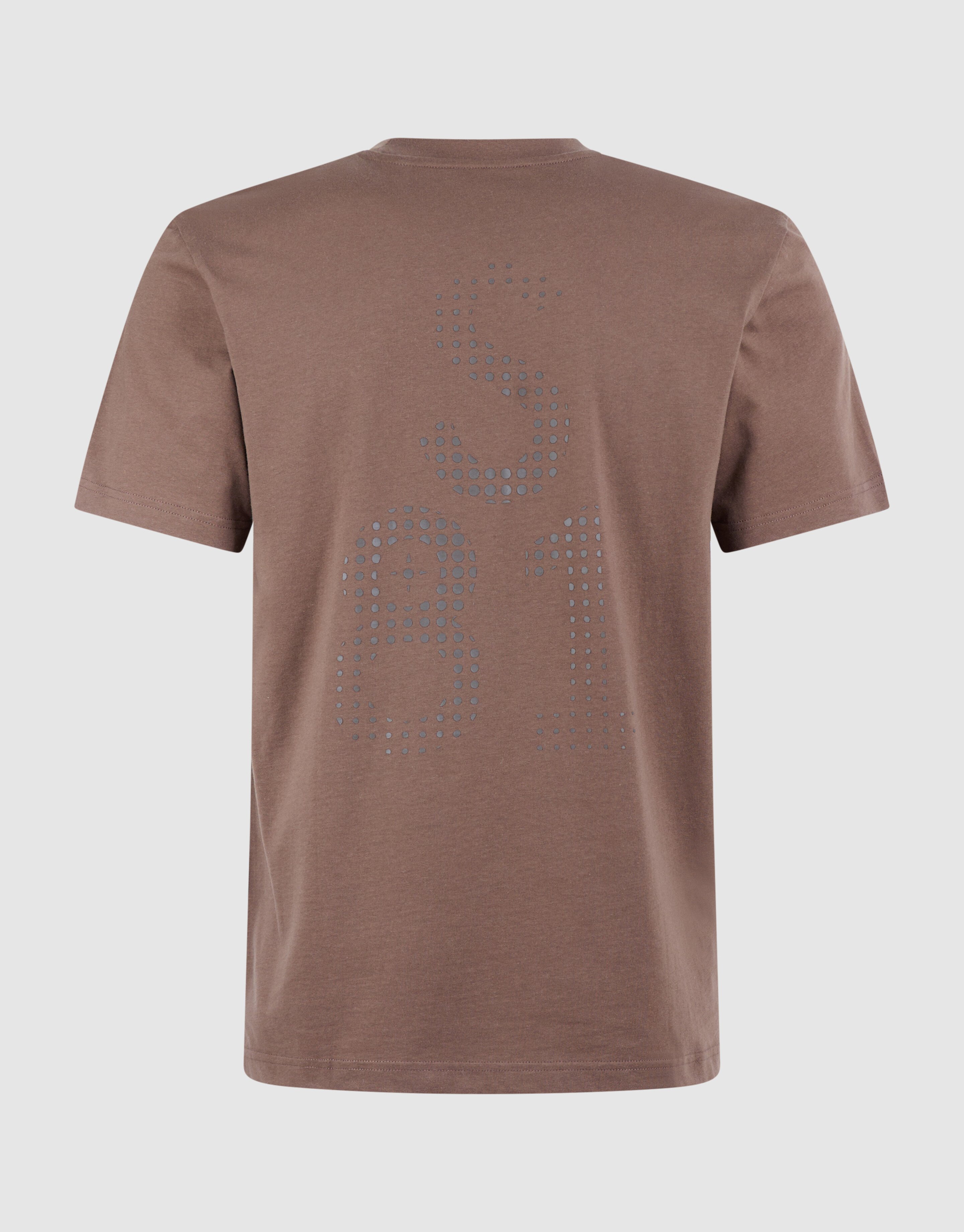 T-Shirt mit gepunktetem Kunstwerk Dunkelbraun SHOEBY MEN