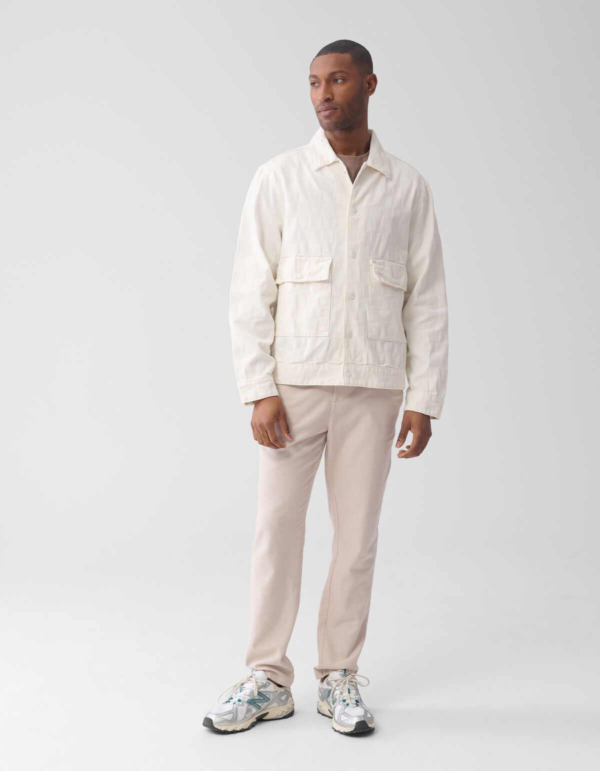 Denim Block Jacquard Jacke Off White SHOEBY MEN