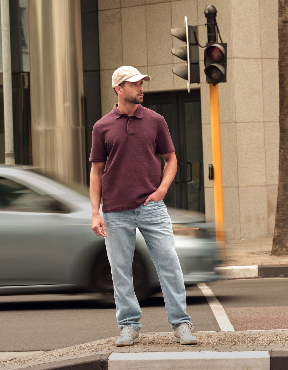 Structure Polo Dark Red SHOEBY MEN