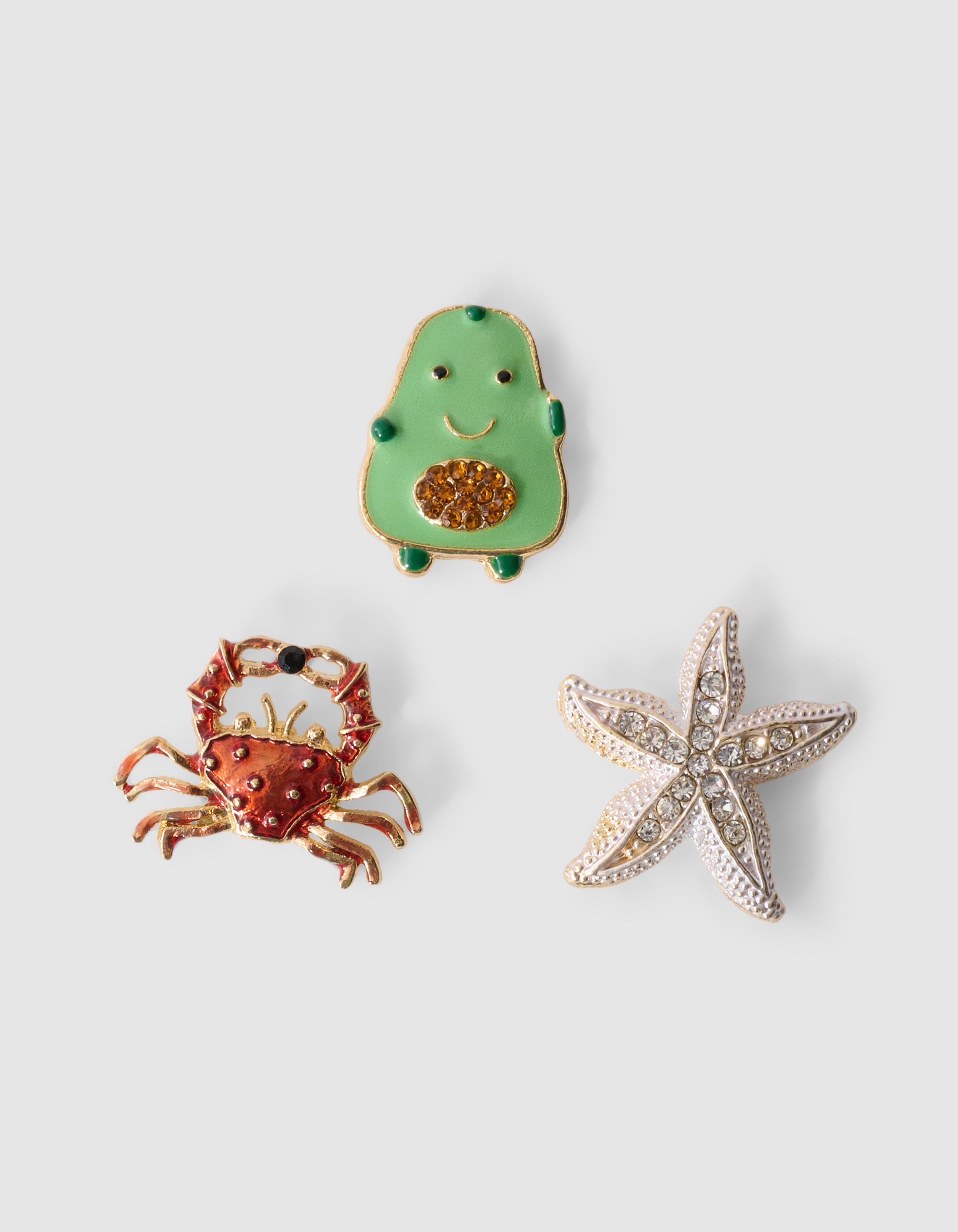 Avocado Broschen Set Gold SHOEBY ACCESSOIRES