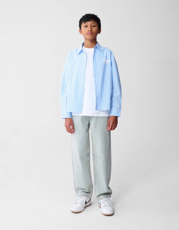 Stripe Artwork Hemd Hellblau SHOEBY BOYS