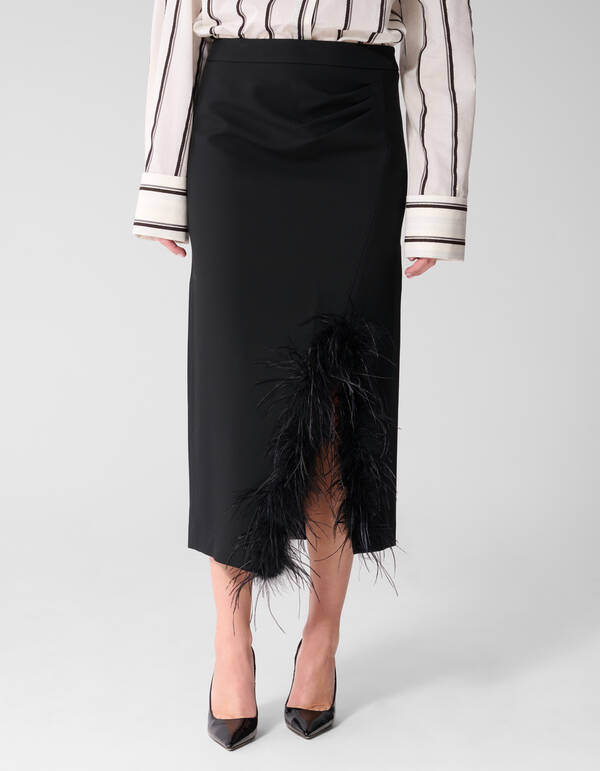 Maxirock Mit Kunstfell-Detail Schwarz By Mieke SHOEBY WOMEN