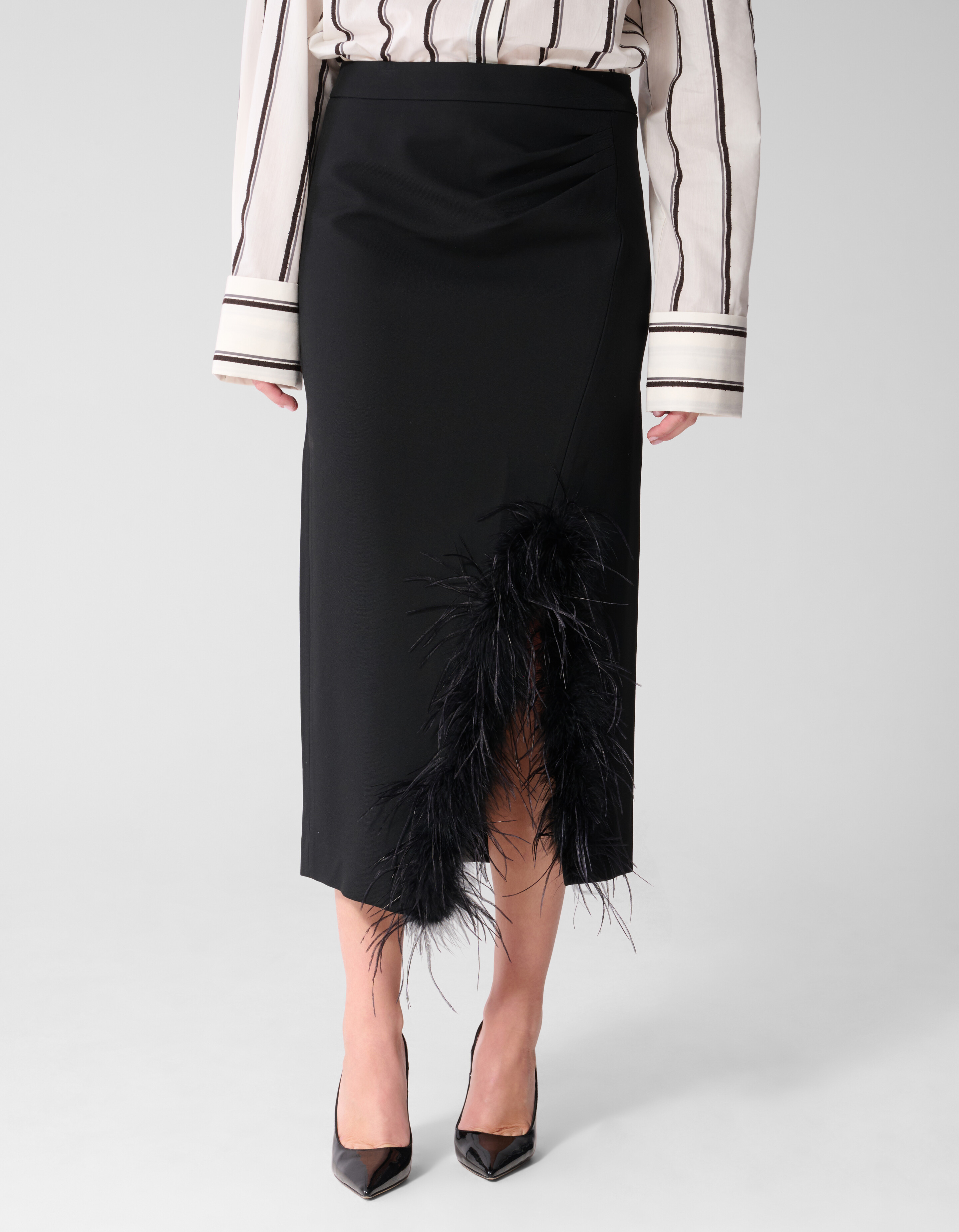 Maxirock Mit Kunstfell-Detail Schwarz By Mieke SHOEBY WOMEN
