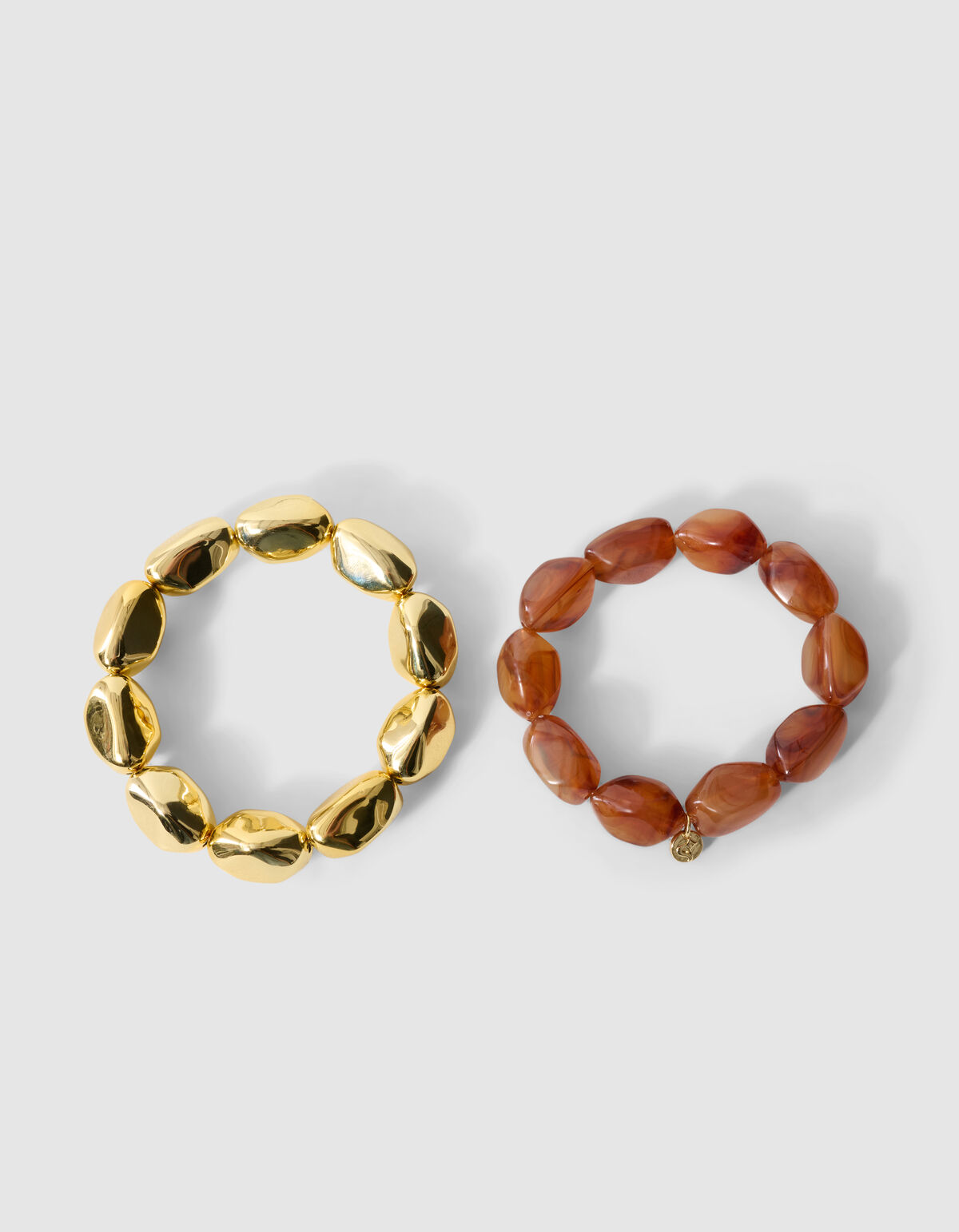 Armband-Set aus Naturperlen Gold/Braun SHOEBY ACCESSOIRES