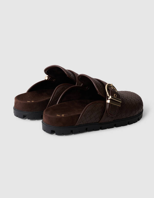 Geflochtene Schnallen Slipper Braun SHOEBY SHOES