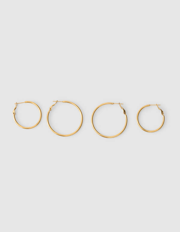 Basic Creolen Ohrring Set Gold SHOEBY ACCESSOIRES