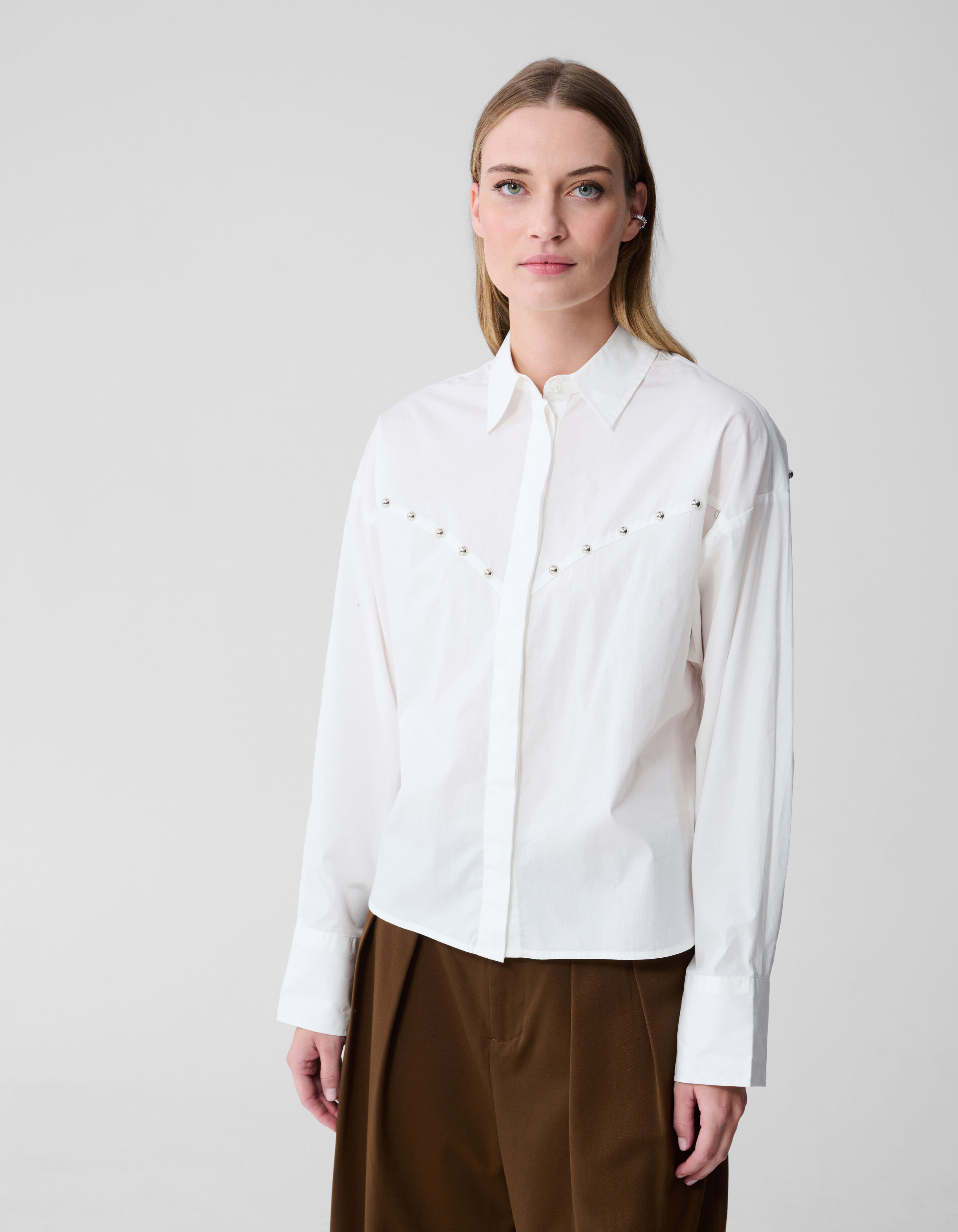 Bluse aus Popeline mit Nieten SHOEBY WOMEN