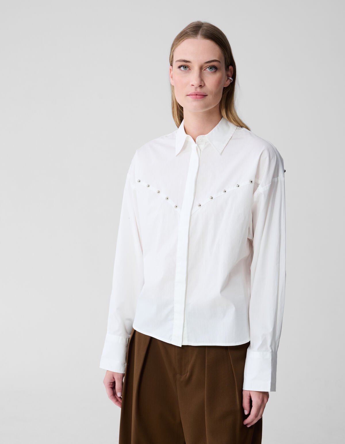 Bluse aus Popeline mit Nieten SHOEBY WOMEN