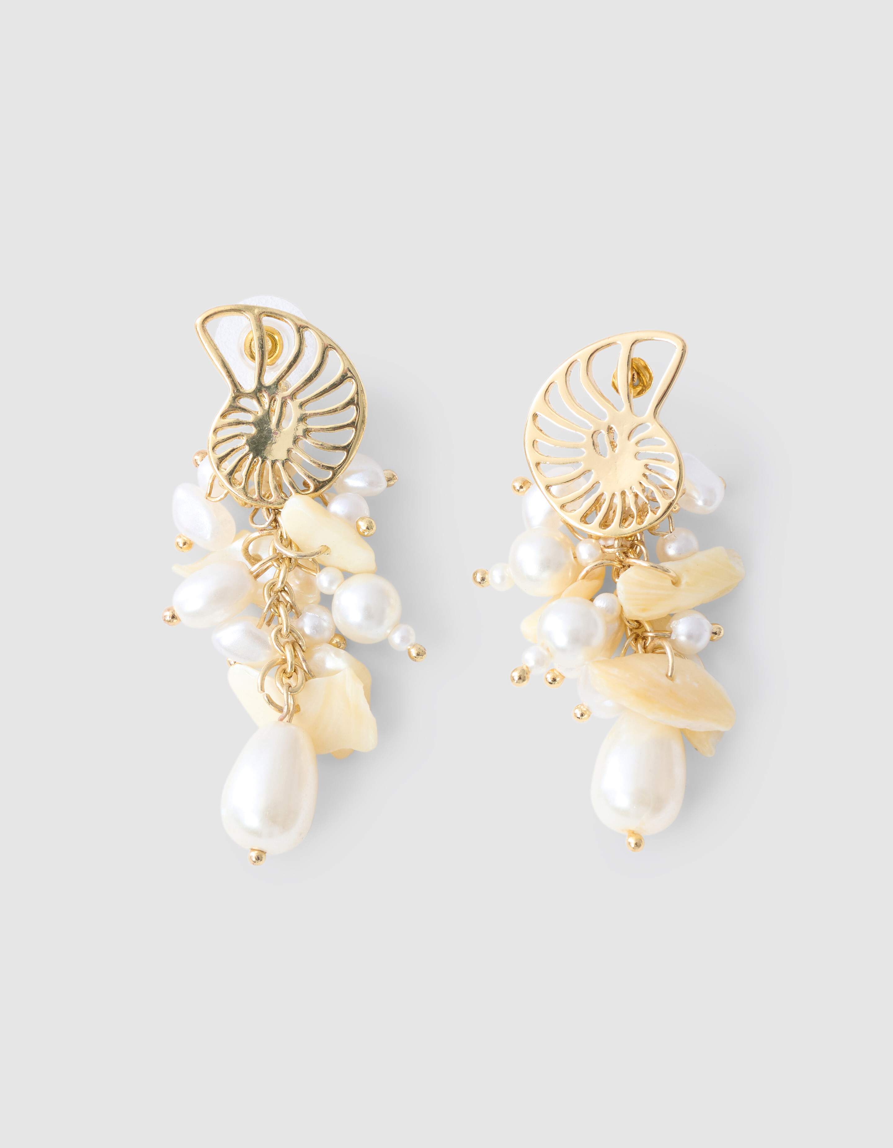 Muschel-Ohrringe Gold SHOEBY ACCESSOIRES