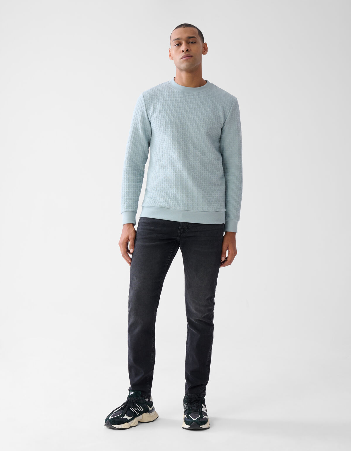 Struktur Pullover Hellblau SHOEBY MEN