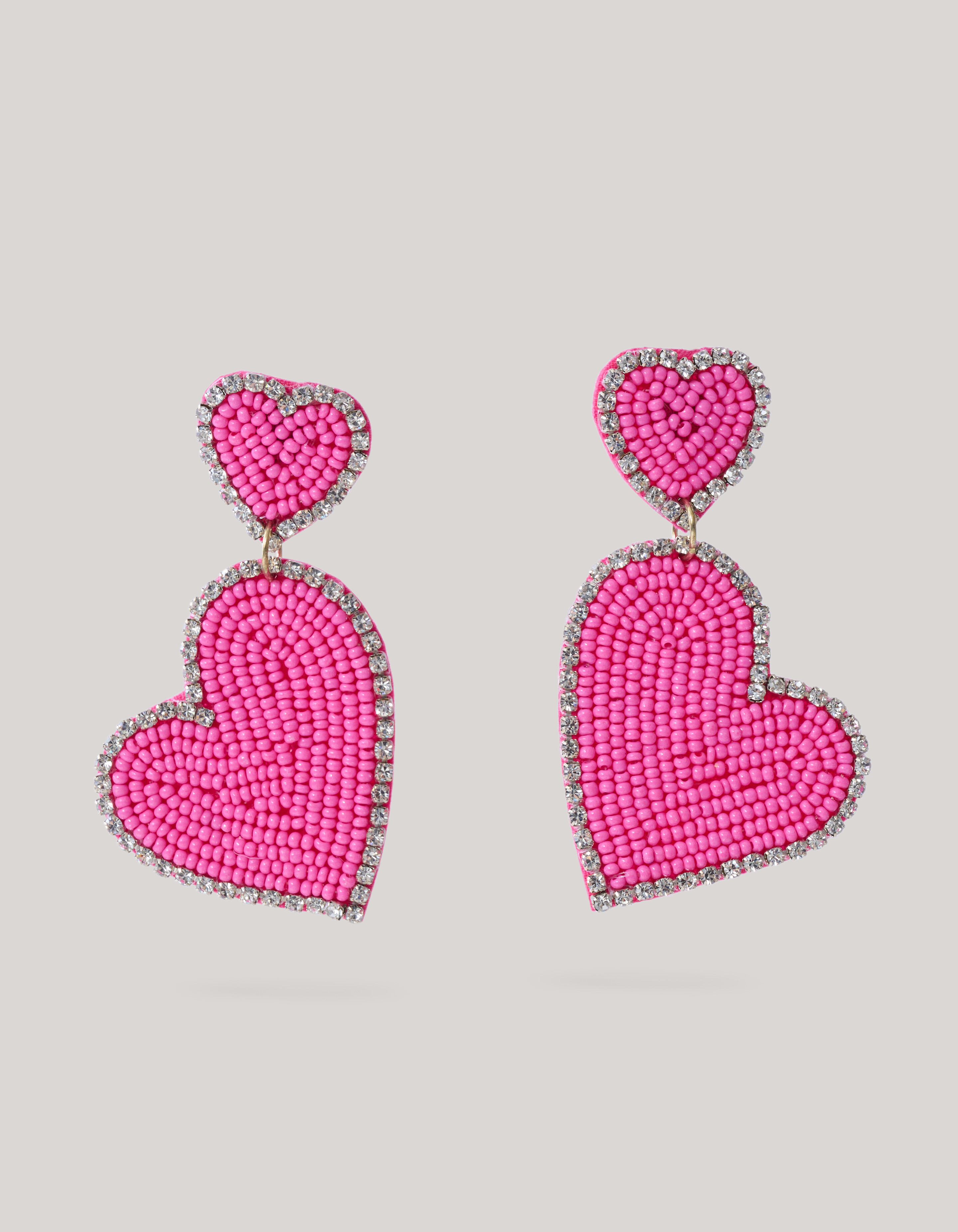 Doppelherz-Ohrringe Rosa SHOEBY ACCESSOIRES