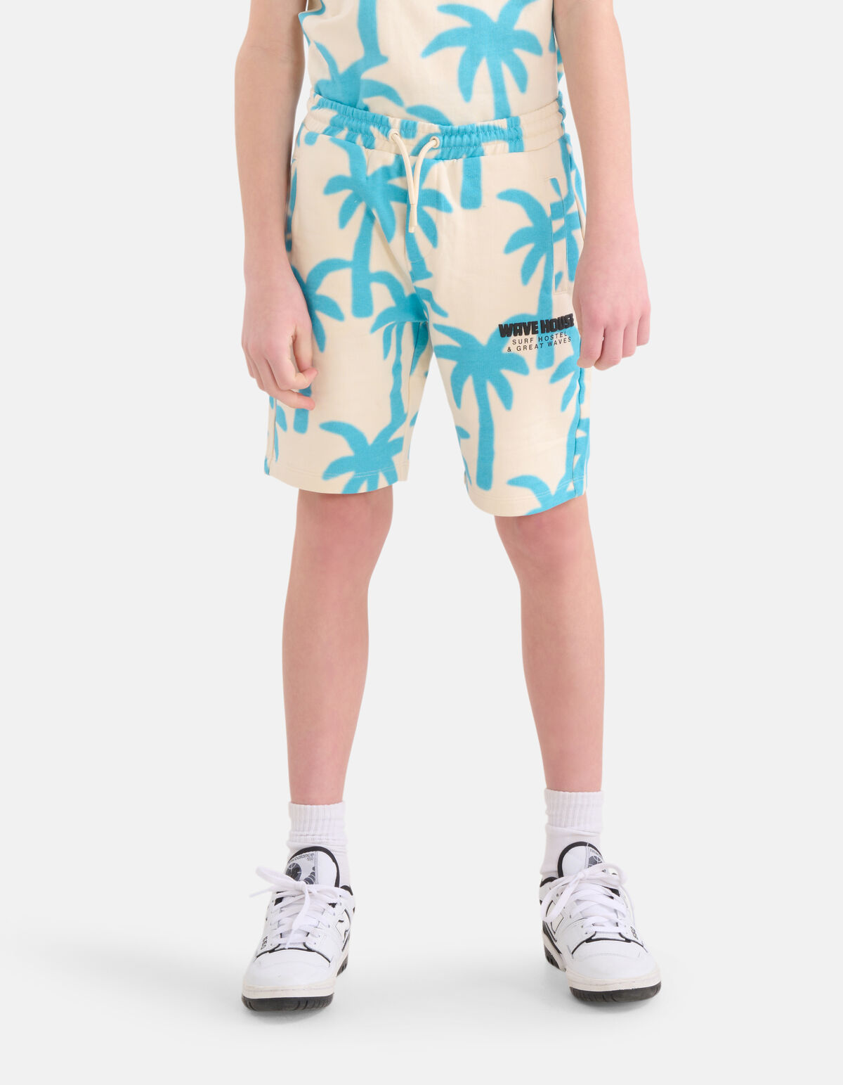 Palm Print Short Gebroken Wit SHOEBY BOYS