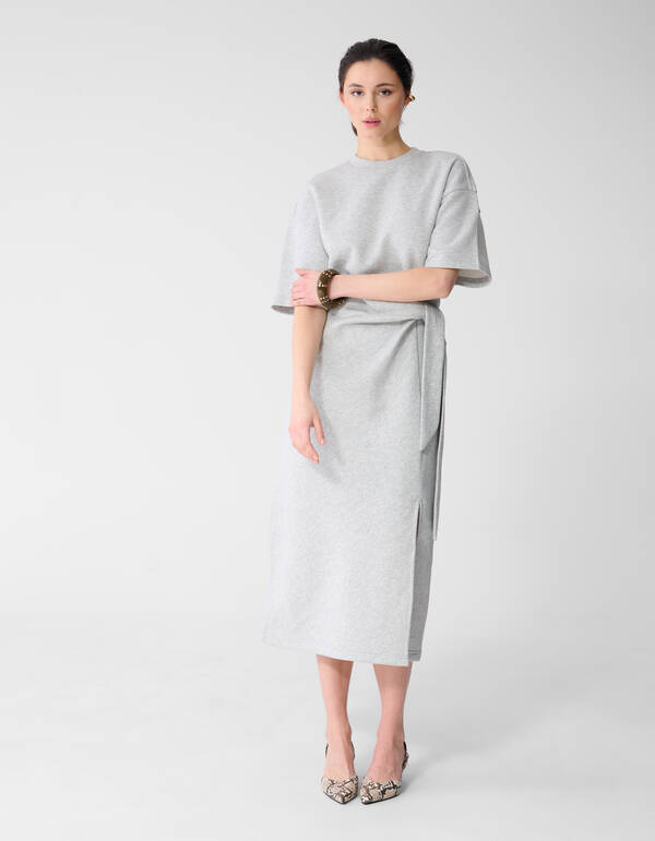 Sweat Maxi Kleid Hellgrau SHOEBY WOMEN