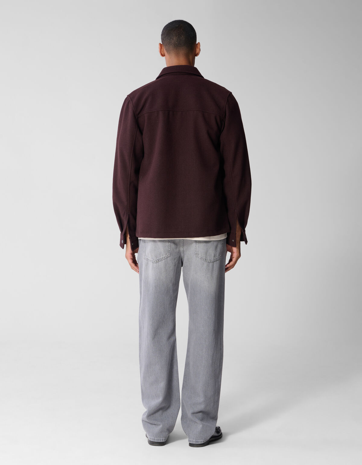 Melange Zip-Overshirt Dunkelrot SHOEBY MEN