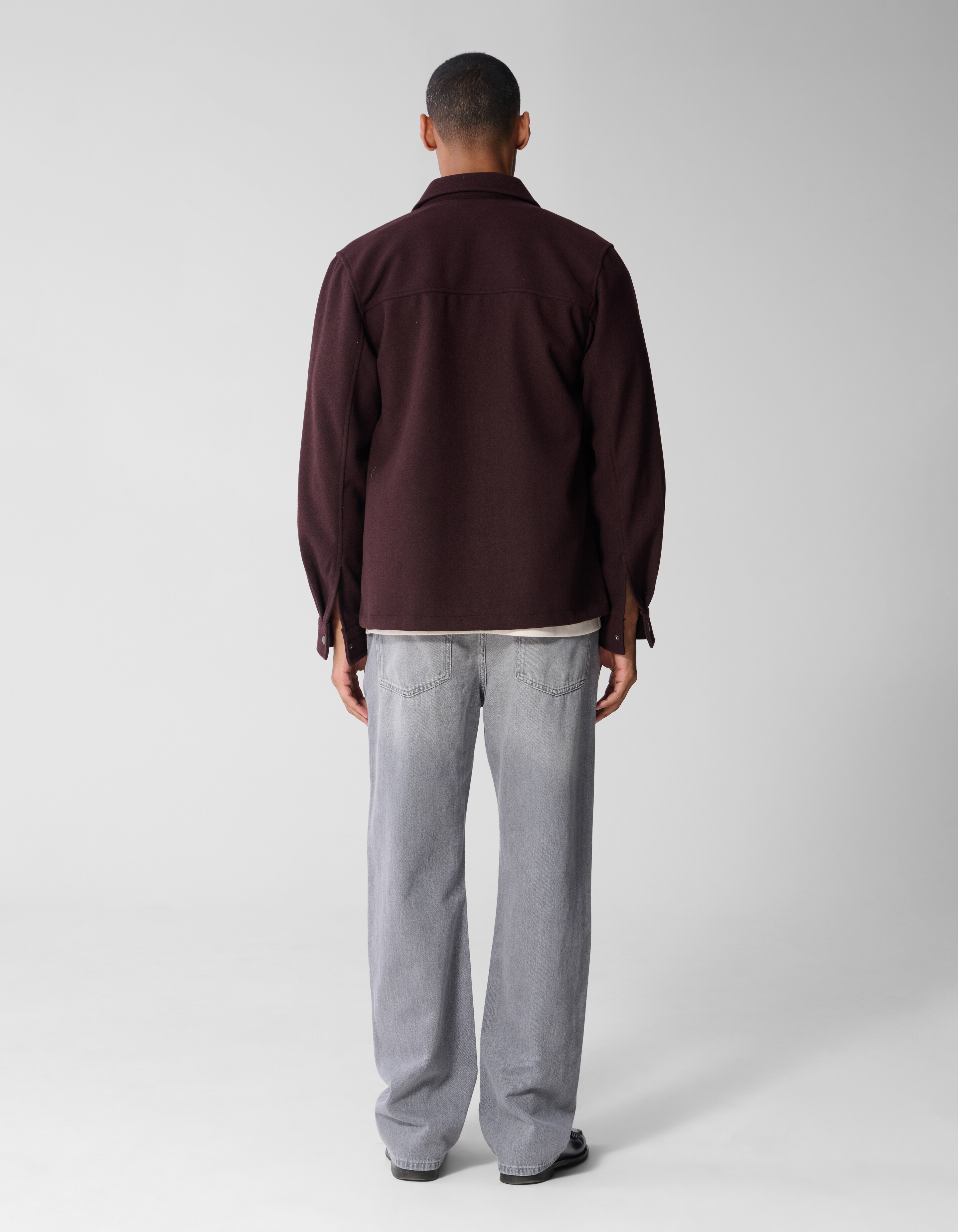 Melange Zip-Overshirt Dunkelrot SHOEBY MEN