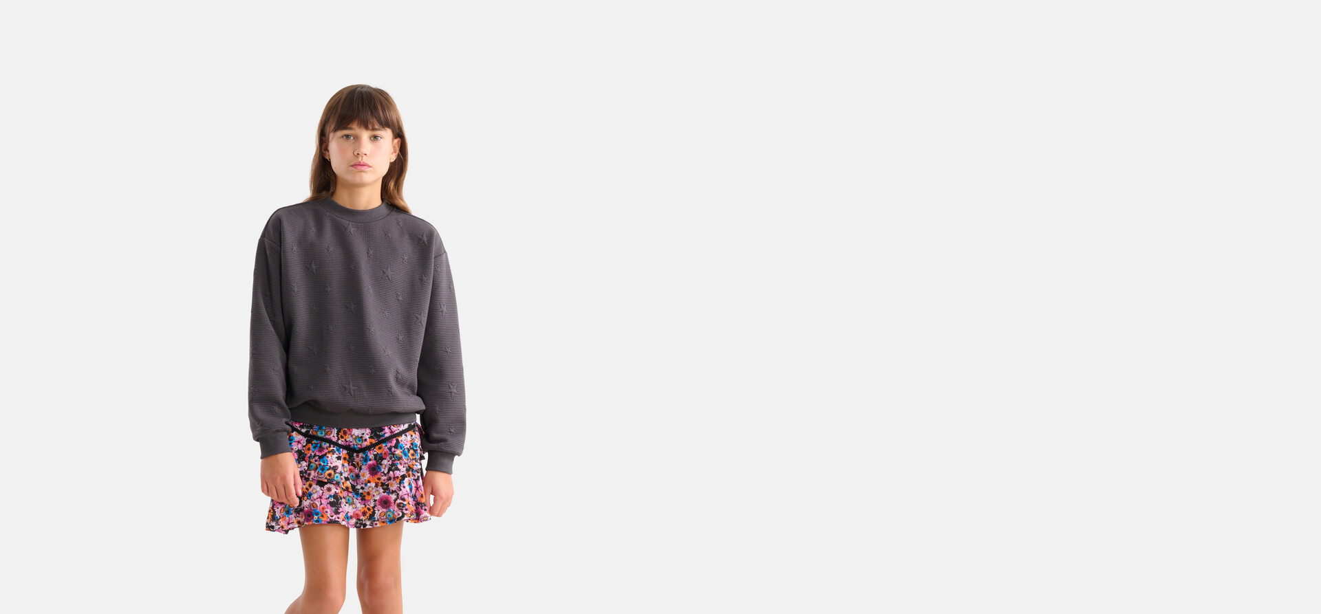 Sterren Sweater Donkergrijs SHOEBY GIRLS