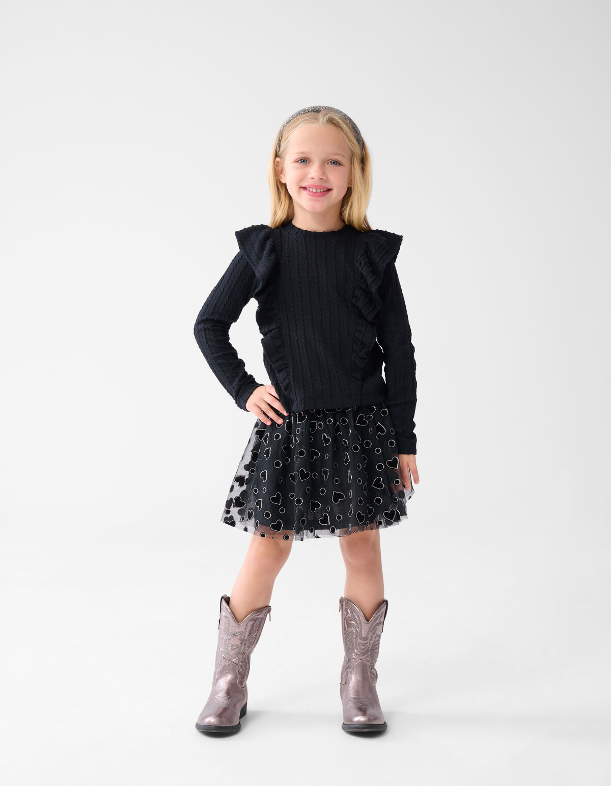 Glitter Mesh Rock Schwarz SHOEBY GIRLS