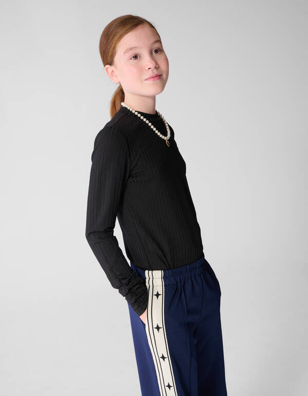 Rib Top Schwarz SHOEBY GIRLS
