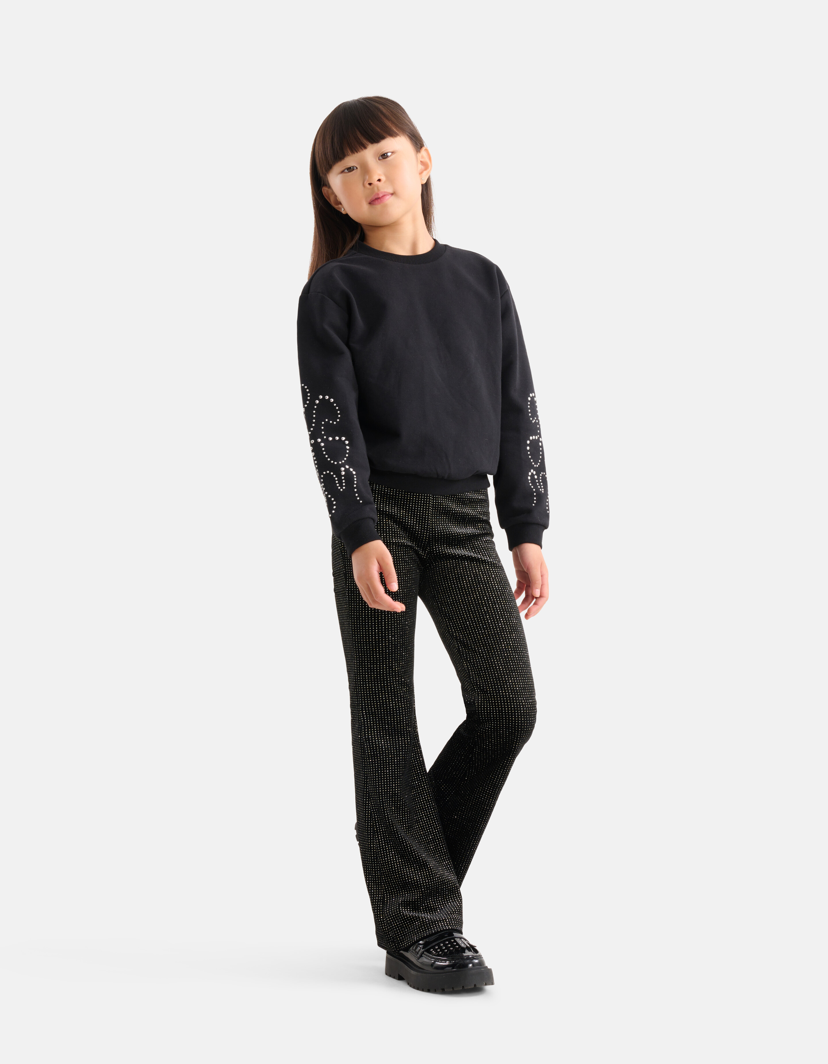 Ausgestellte Strass-Leggings Schwarz SHOEBY GIRLS