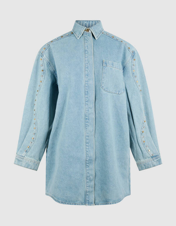 Strass Denim Mini Kleid Gebleicht SHOEBY WOMEN