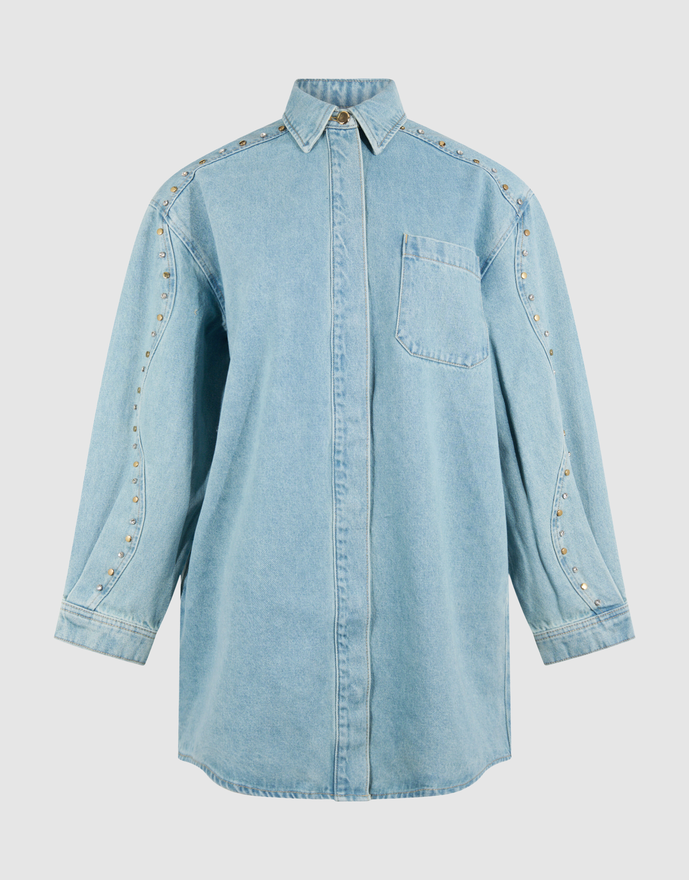 Strass Denim Mini Kleid Gebleicht SHOEBY WOMEN