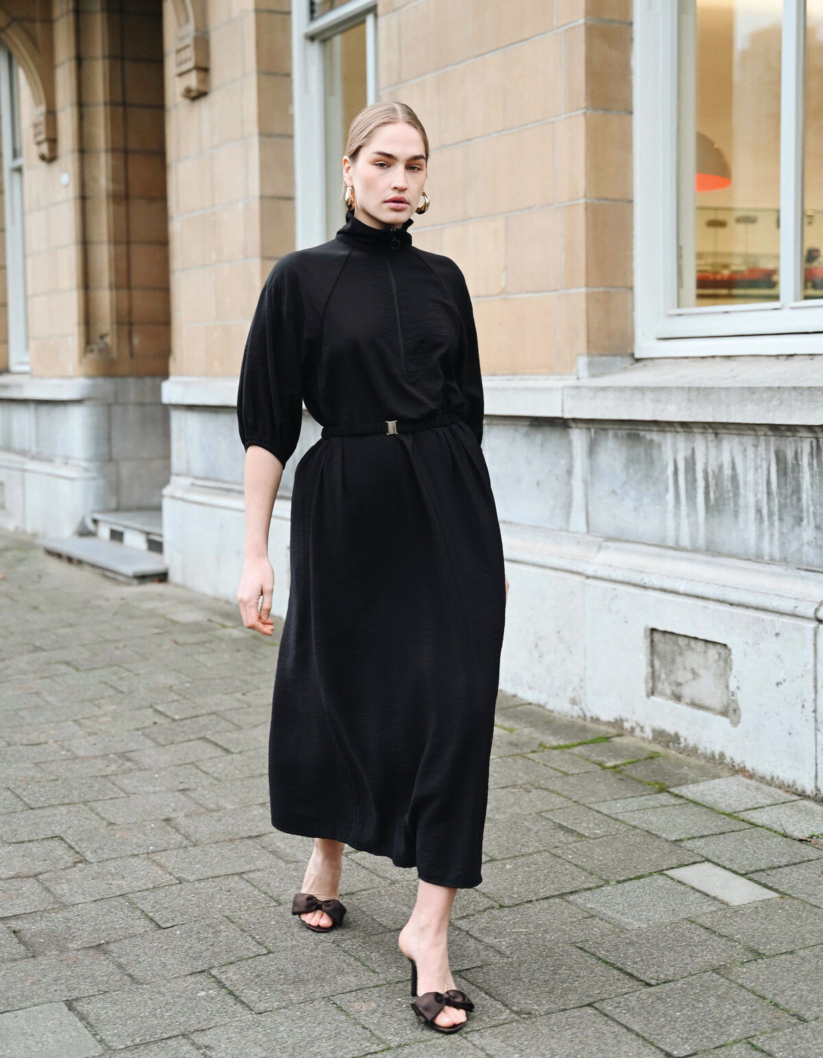 Sportlicher Trainingsanzug Maxi Kleid Schwarz SHOEBY WOMEN