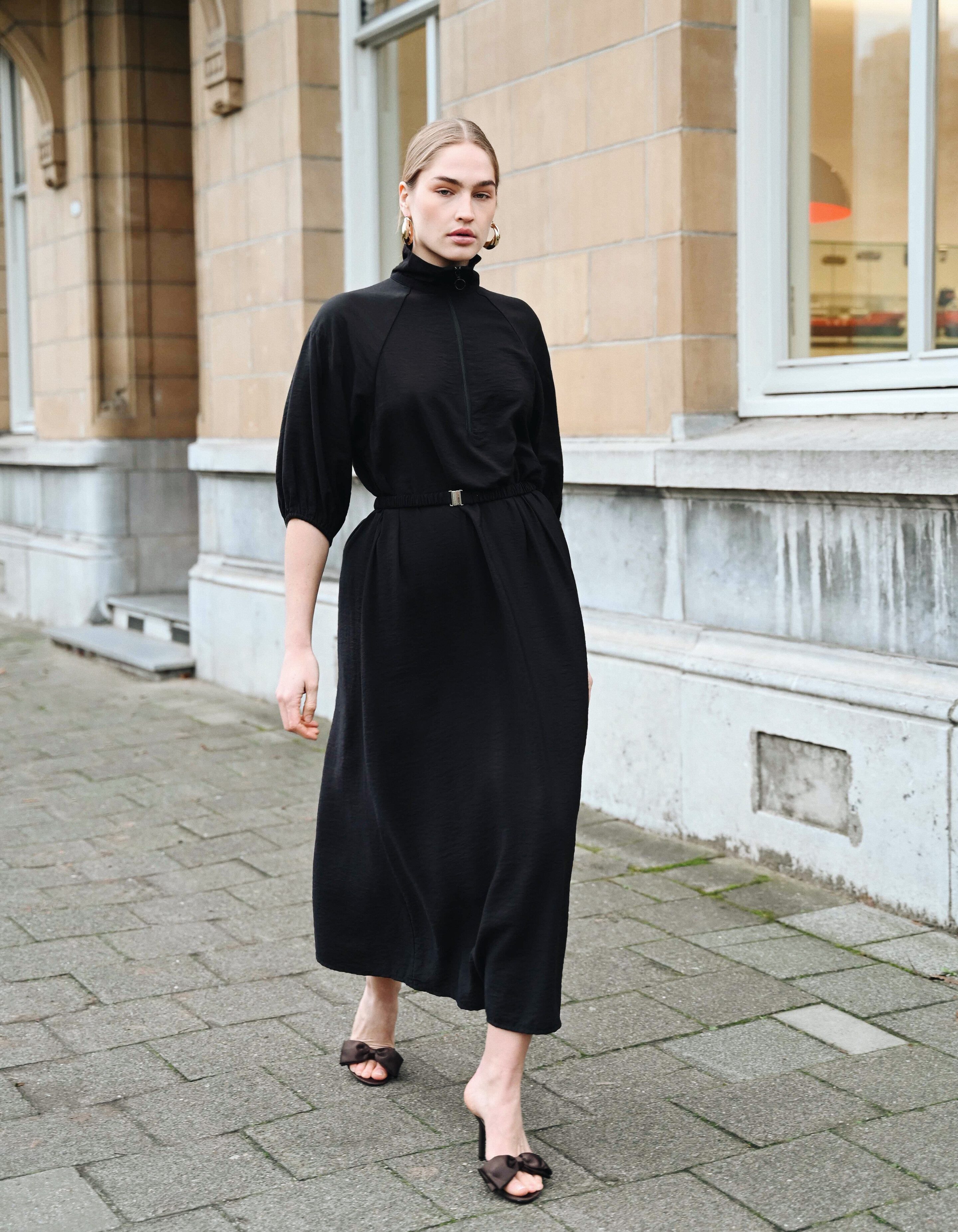 Sportlicher Trainingsanzug Maxi Kleid Schwarz SHOEBY WOMEN