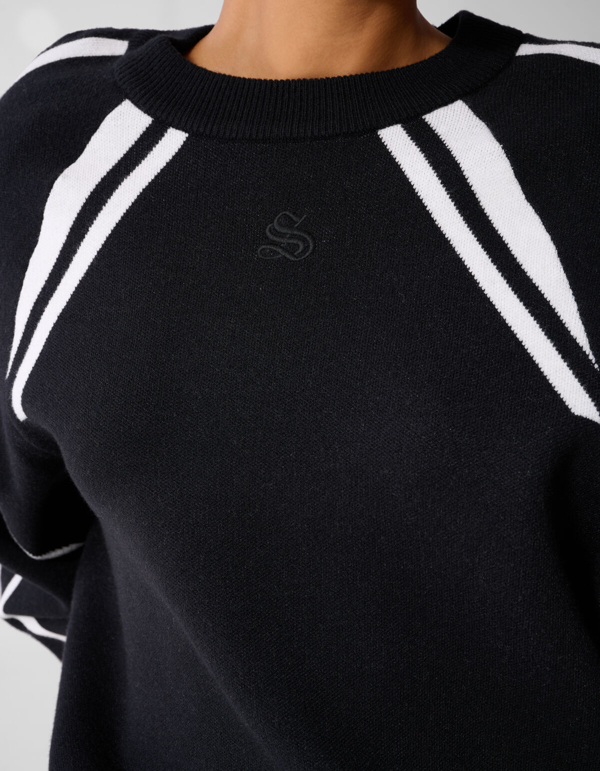 Oversized Sporty Strickpullover Schwarz SHOEBY WOMEN