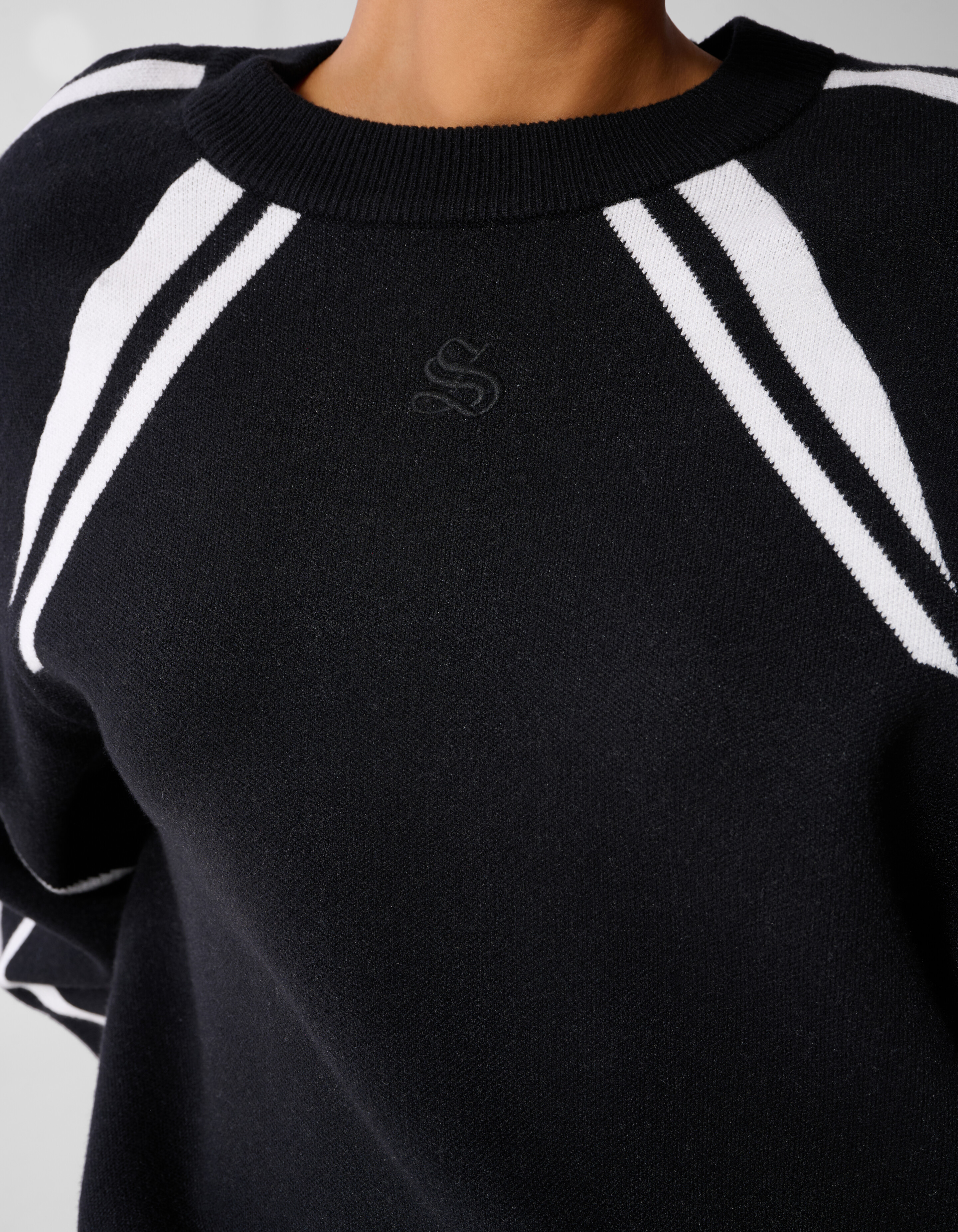 Oversized Sporty Strickpullover Schwarz SHOEBY WOMEN