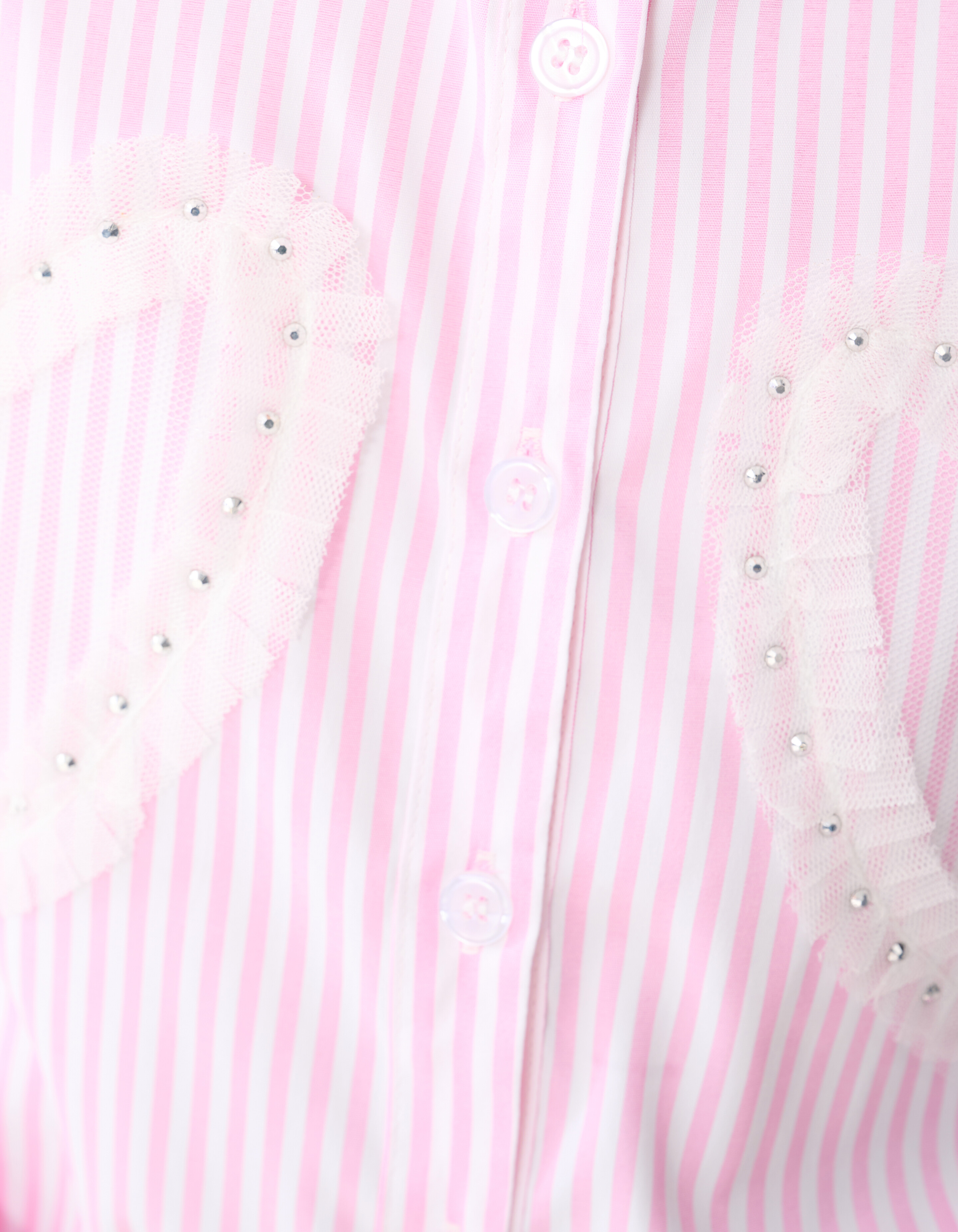 Nadelstreifen Herz Bluse Rosa SHOEBY GIRLS