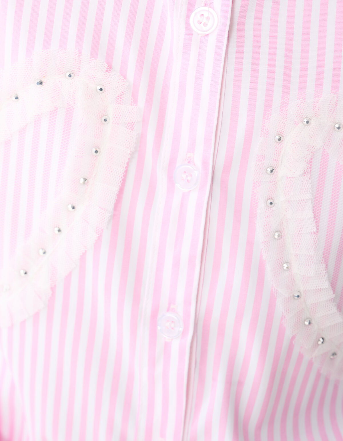 Nadelstreifen Herz Bluse Rosa SHOEBY GIRLS