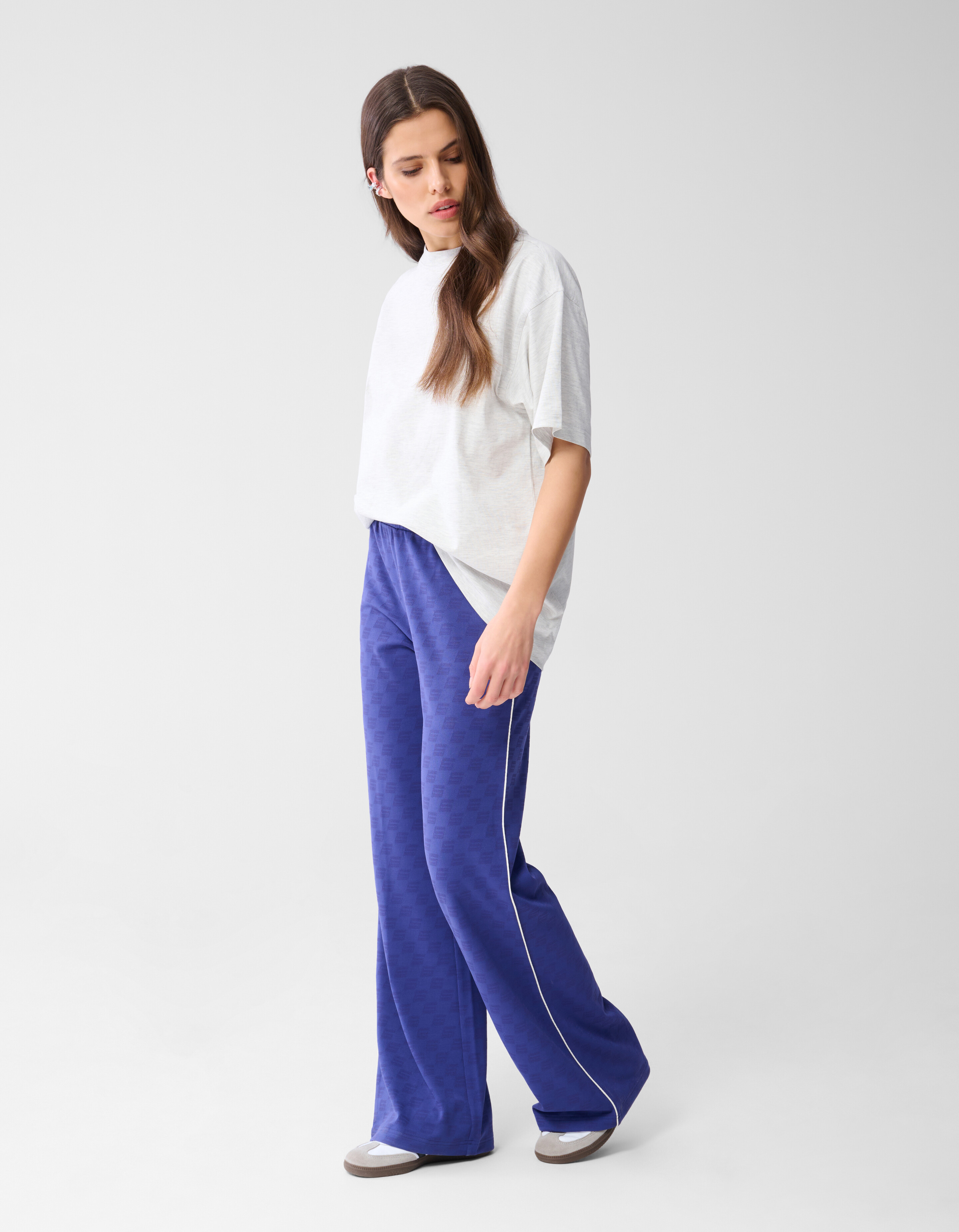 Sportliche Jacquard-Hose Paars By Monica SHOEBY WOMEN