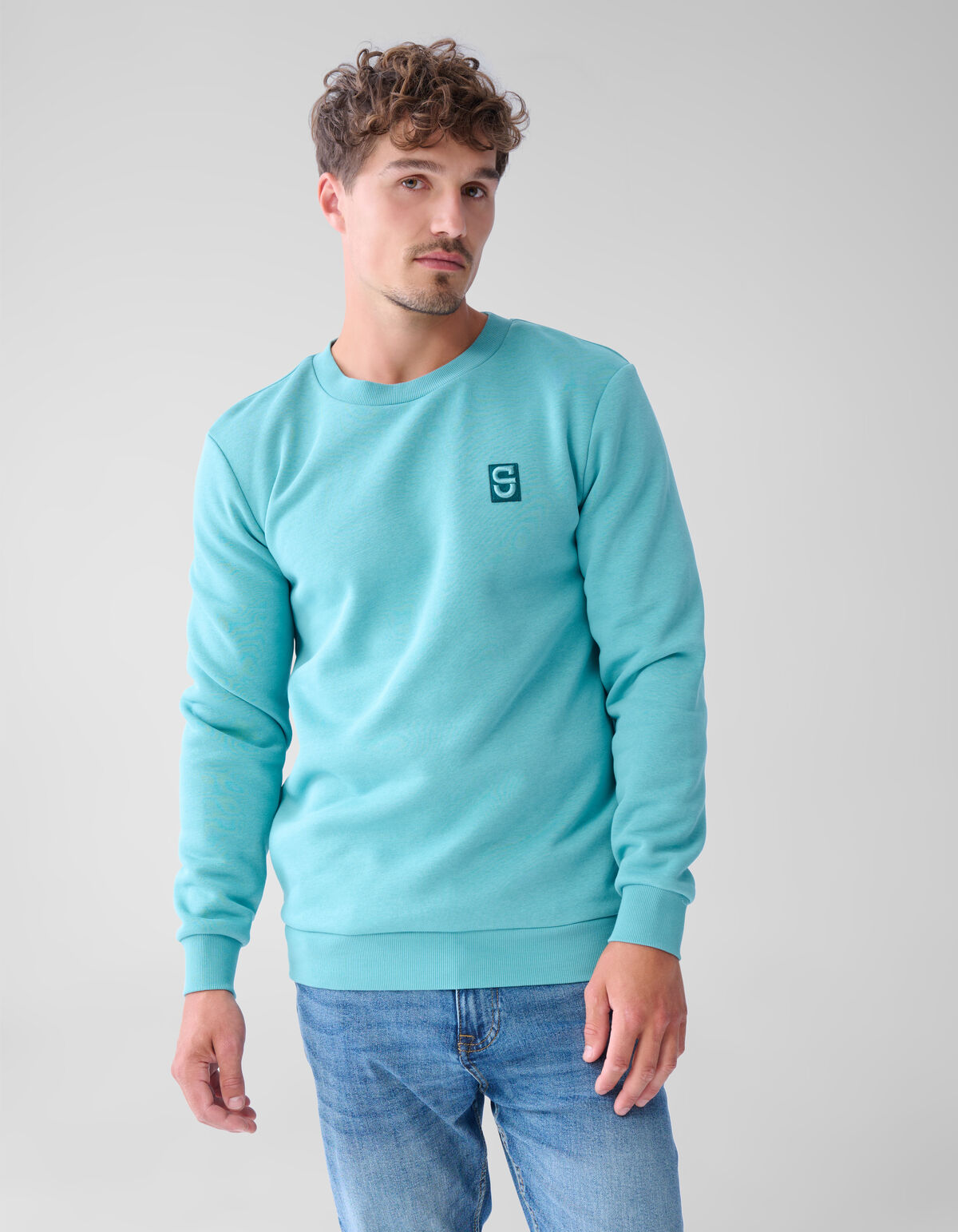 Abzeichen-Pullover Hellgrün SHOEBY MEN