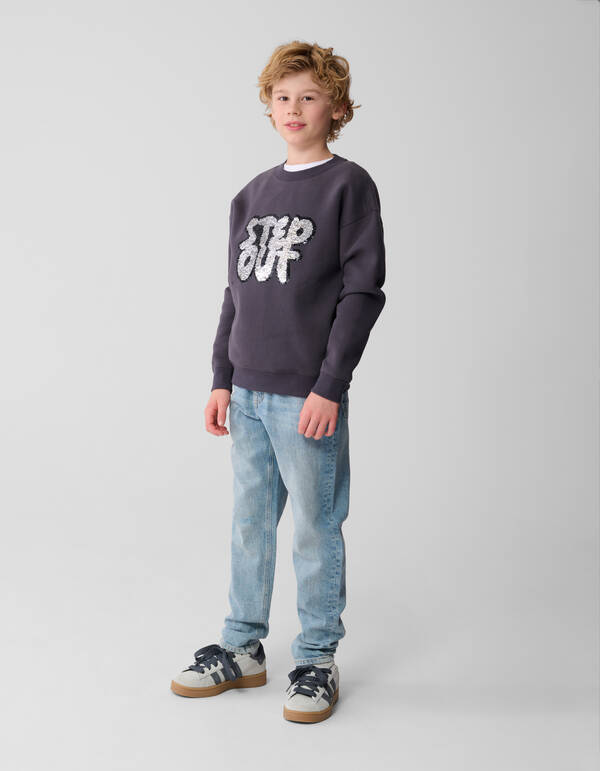 Zwei-Wege-Paillettenpullover Dunkelgrau SHOEBY BOYS