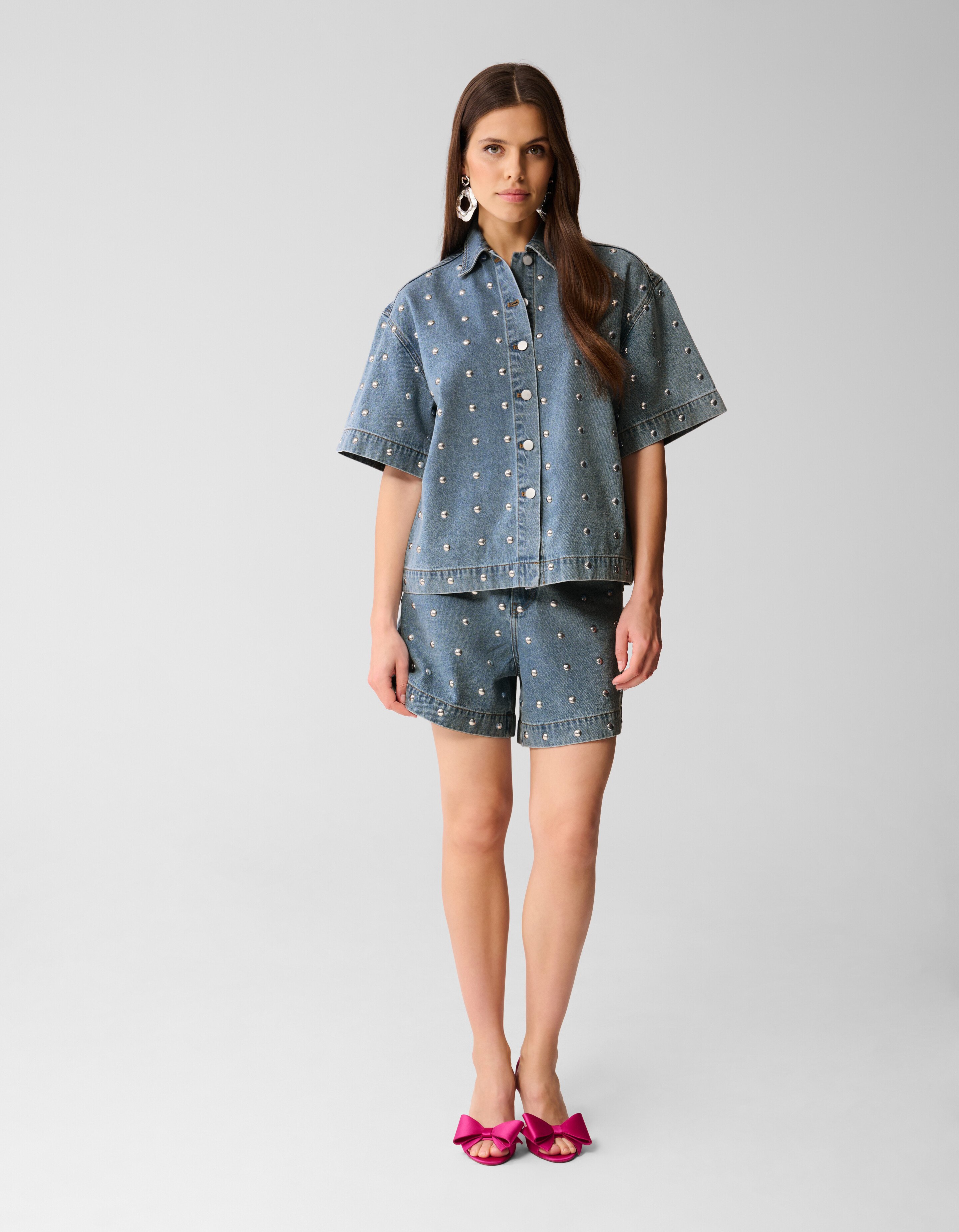 Übergroße Nietenbluse Mediumstone By Lizzy SHOEBY WOMEN