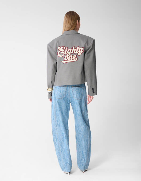 Jacquard Barrel Fit Jeans Blau SHOEBY WOMEN