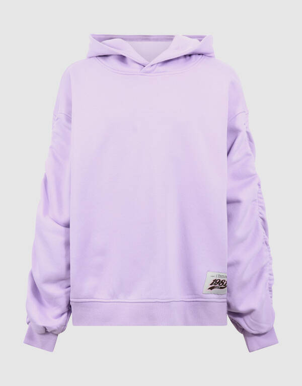 Gathered Sleeve Hoodie Lila SHOEBY GIRLS