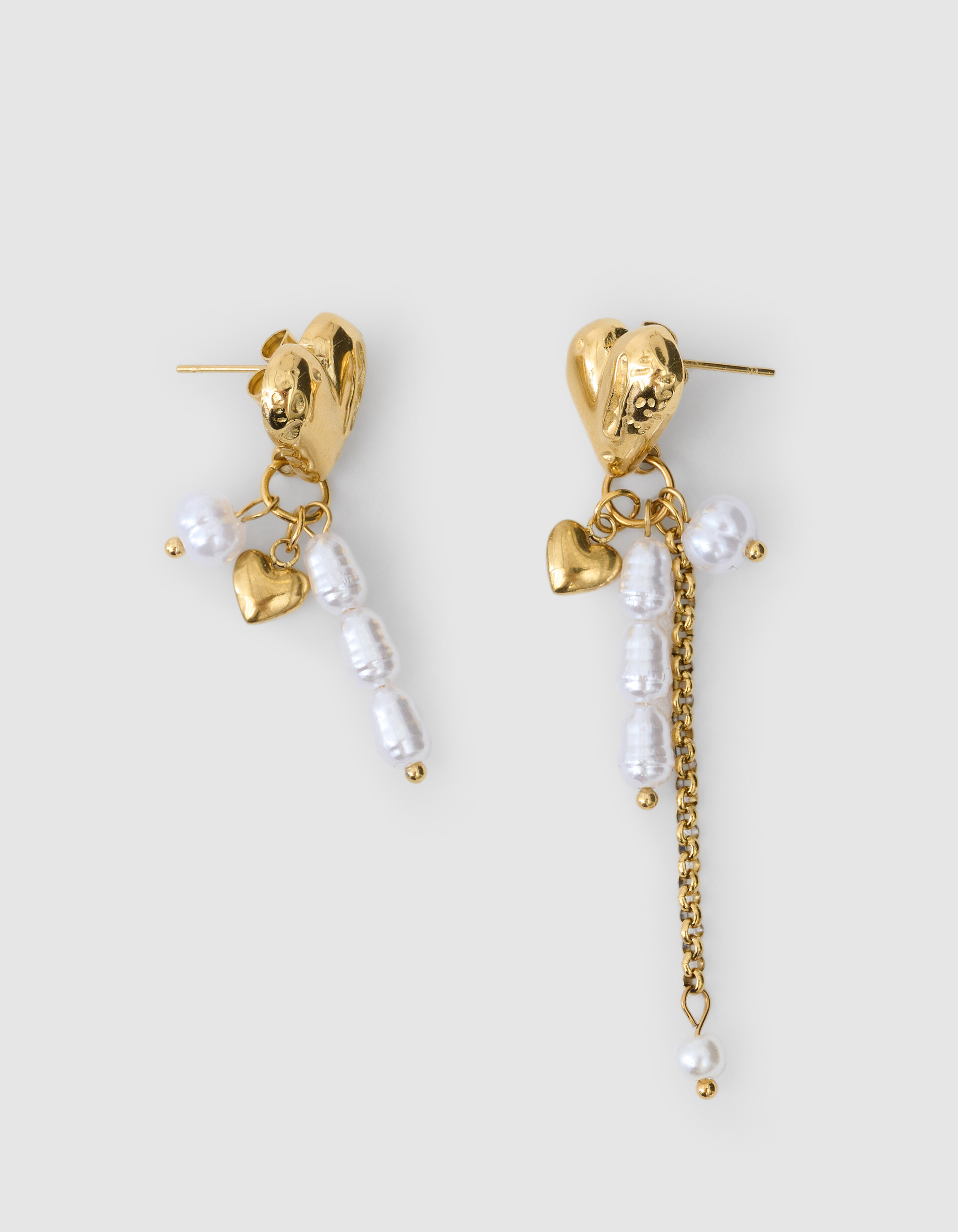 Herz Parel Ohrringe Gold SHOEBY ACCESSOIRES