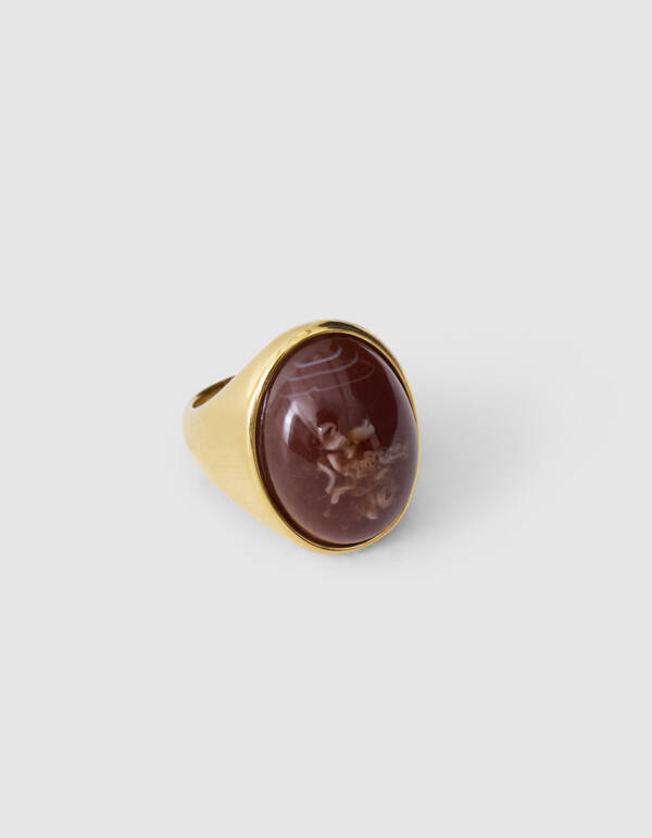 Stein Ring Braun/Gold SHOEBY ACCESSOIRES