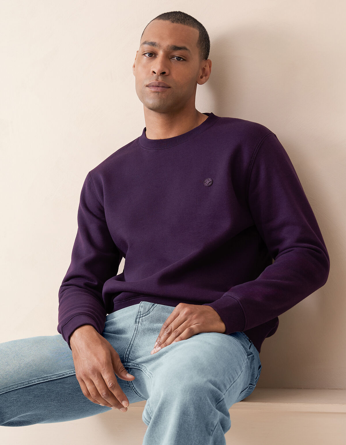 Badge Sweater Dunkelrot SHOEBY MEN