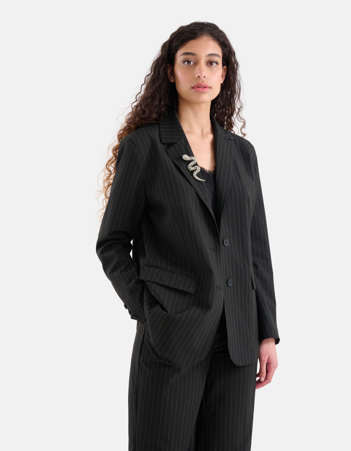Blazer mit Nadelstreifen Schwarz SHOEBY WOMEN