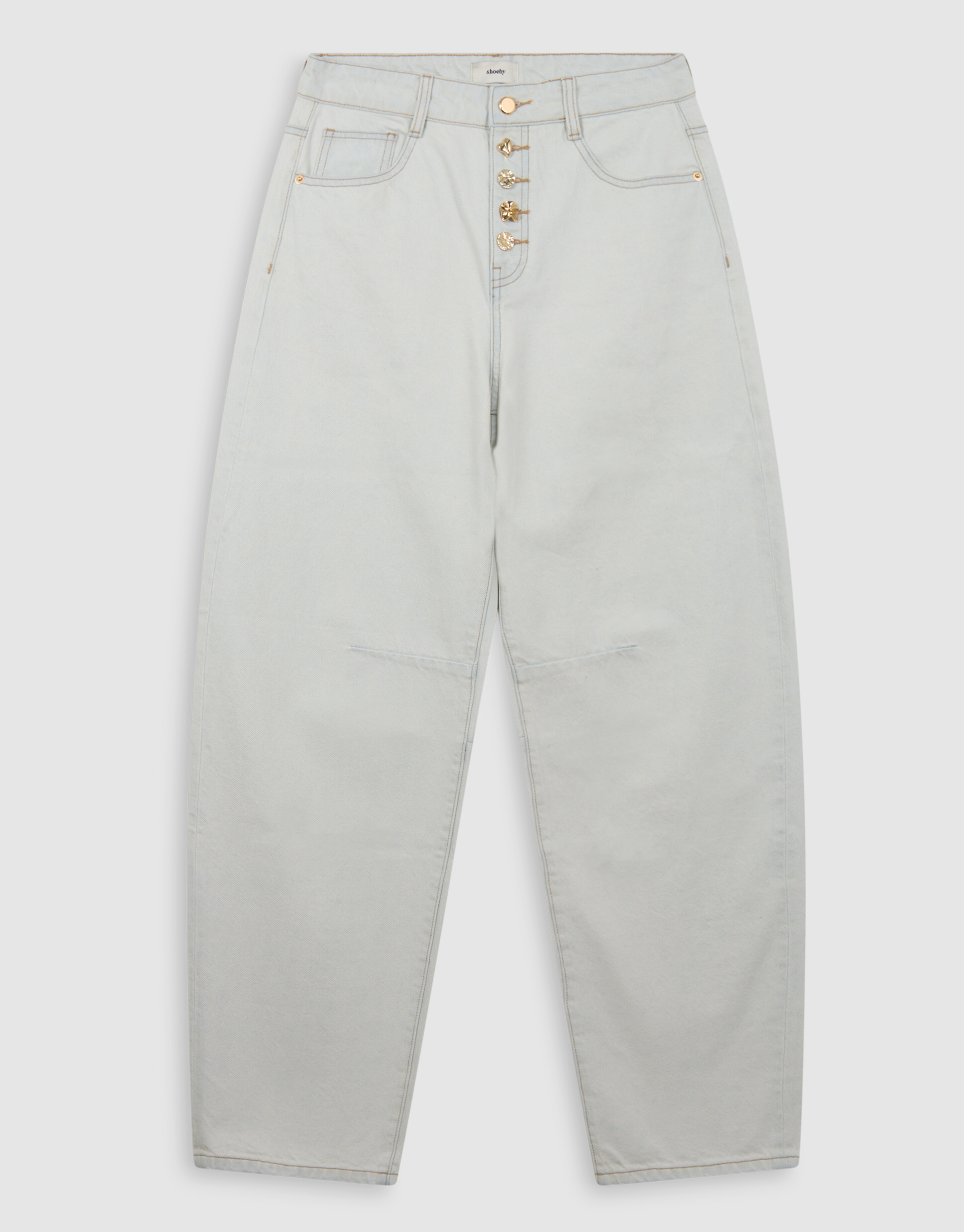 Fancy Button Barrel Fit Jeans Gebleicht SHOEBY WOMEN