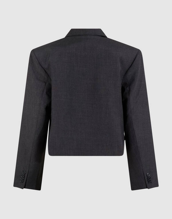 Cropped Eyelet Blazer Dunkelgrau SHOEBY WOMEN