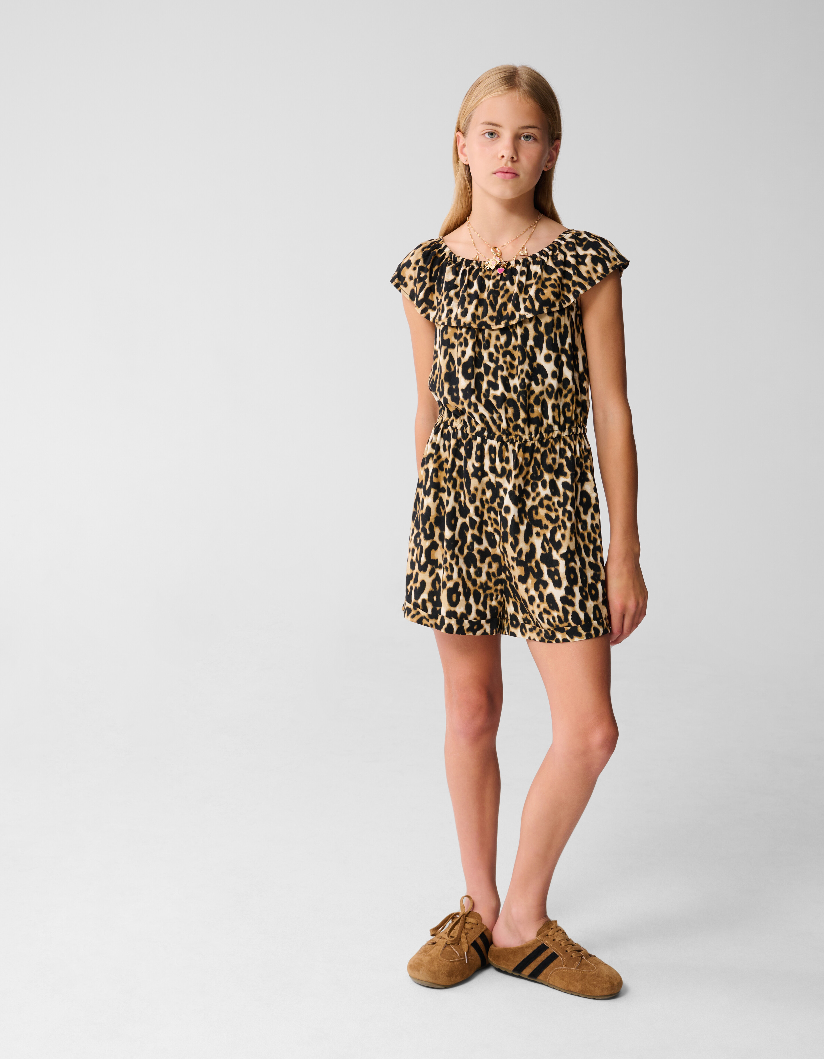 Star Leopard Jumpsuit Hellbraun SHOEBY GIRLS