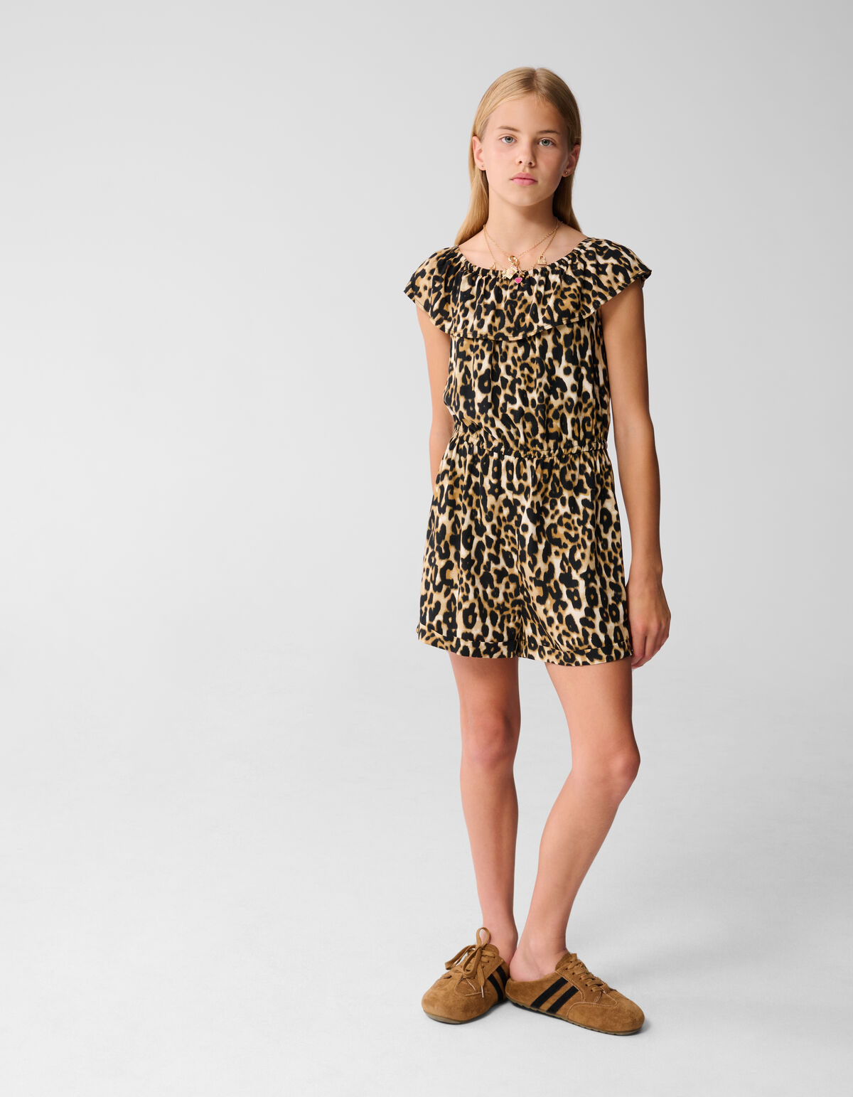 Star Leopard Jumpsuit Hellbraun SHOEBY GIRLS