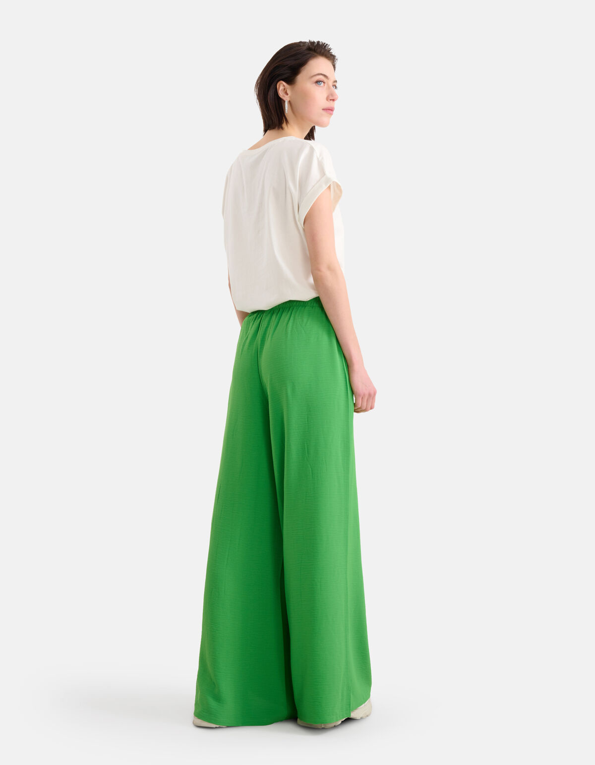 Basis Turn Up Sleeve T-shirt Gebroken Wit SHOEBY WOMEN