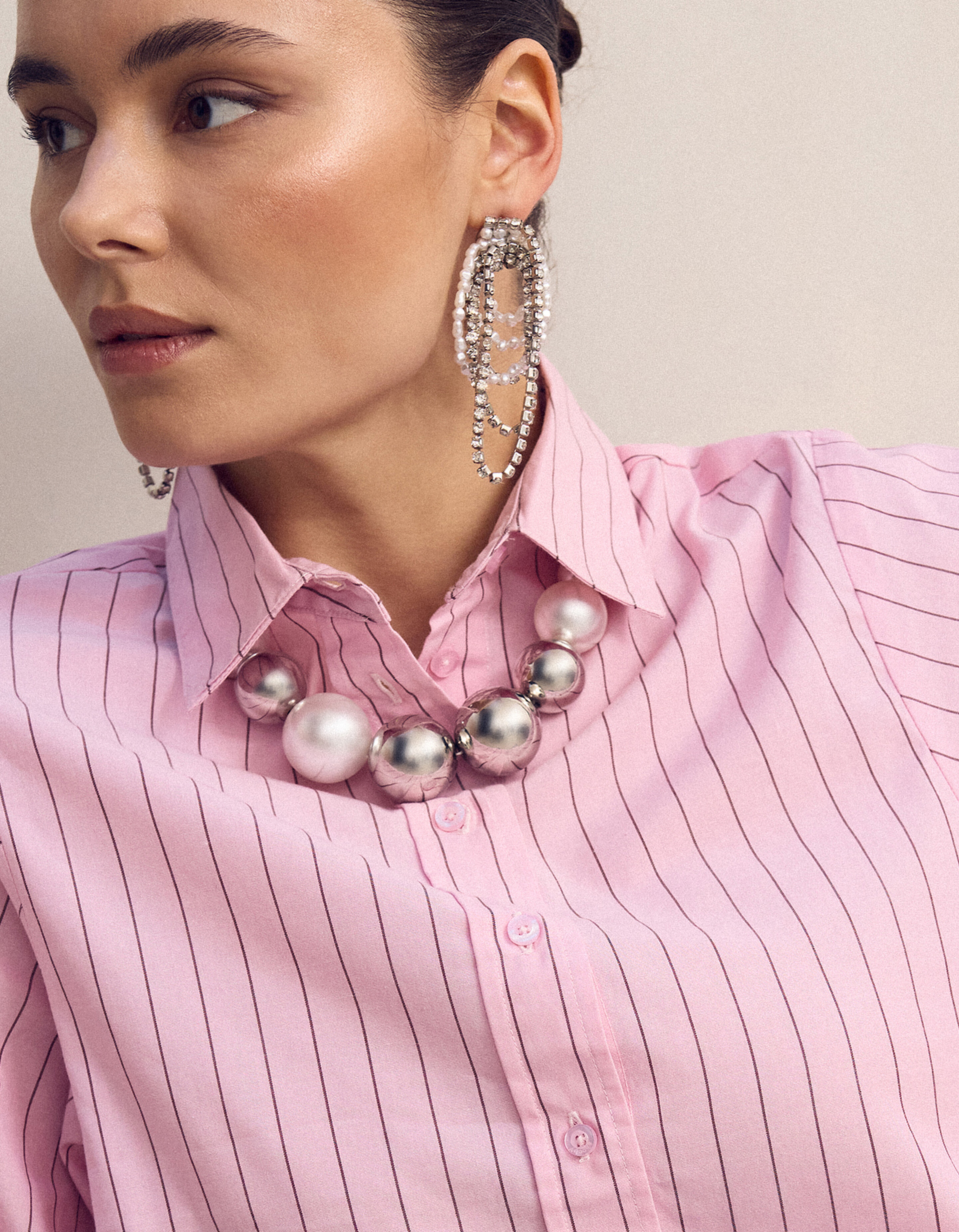 Statement Kugelkette Silber SHOEBY ACCESSOIRES