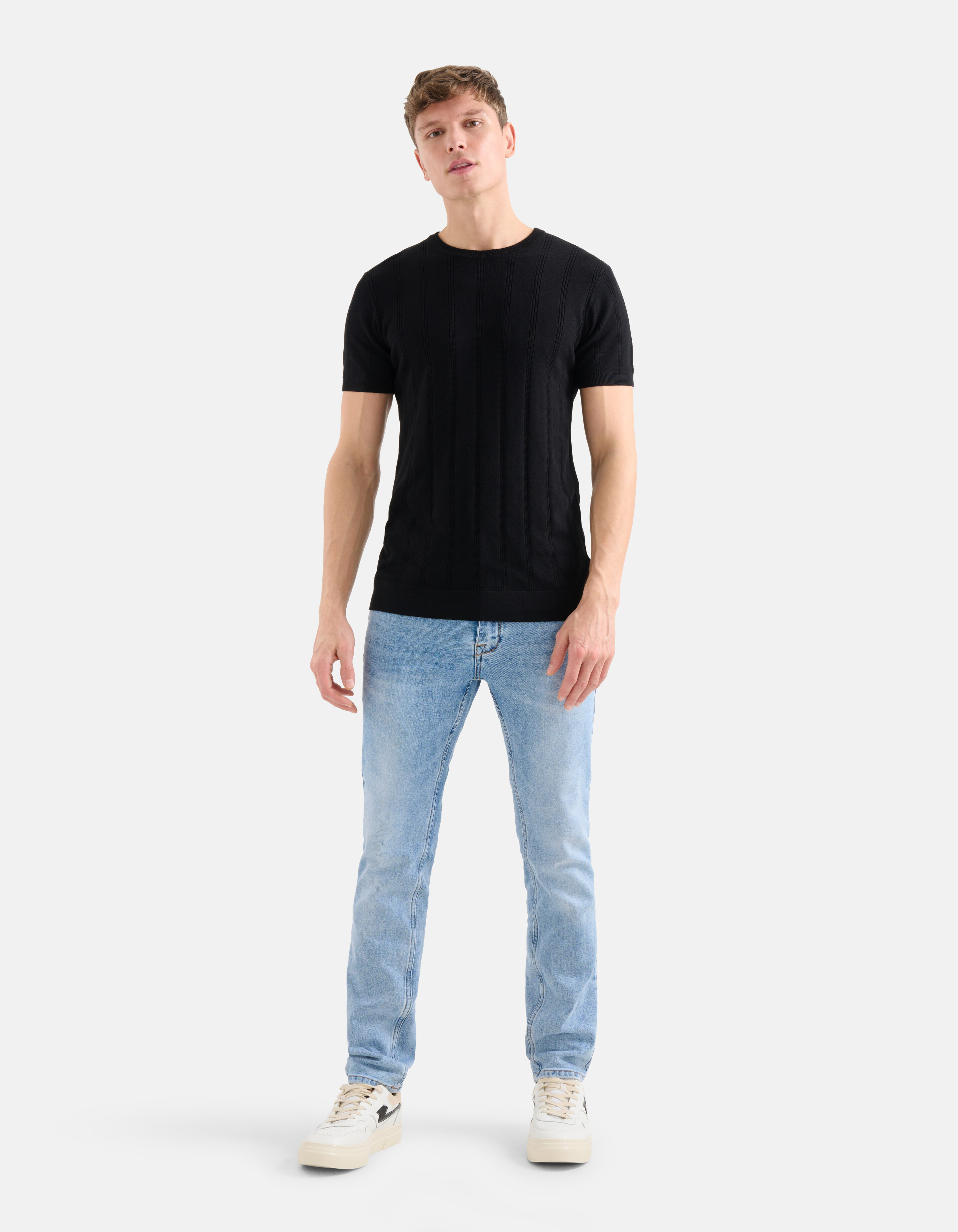 Gestricktes T-shirt Schwarz SHOEBY MEN