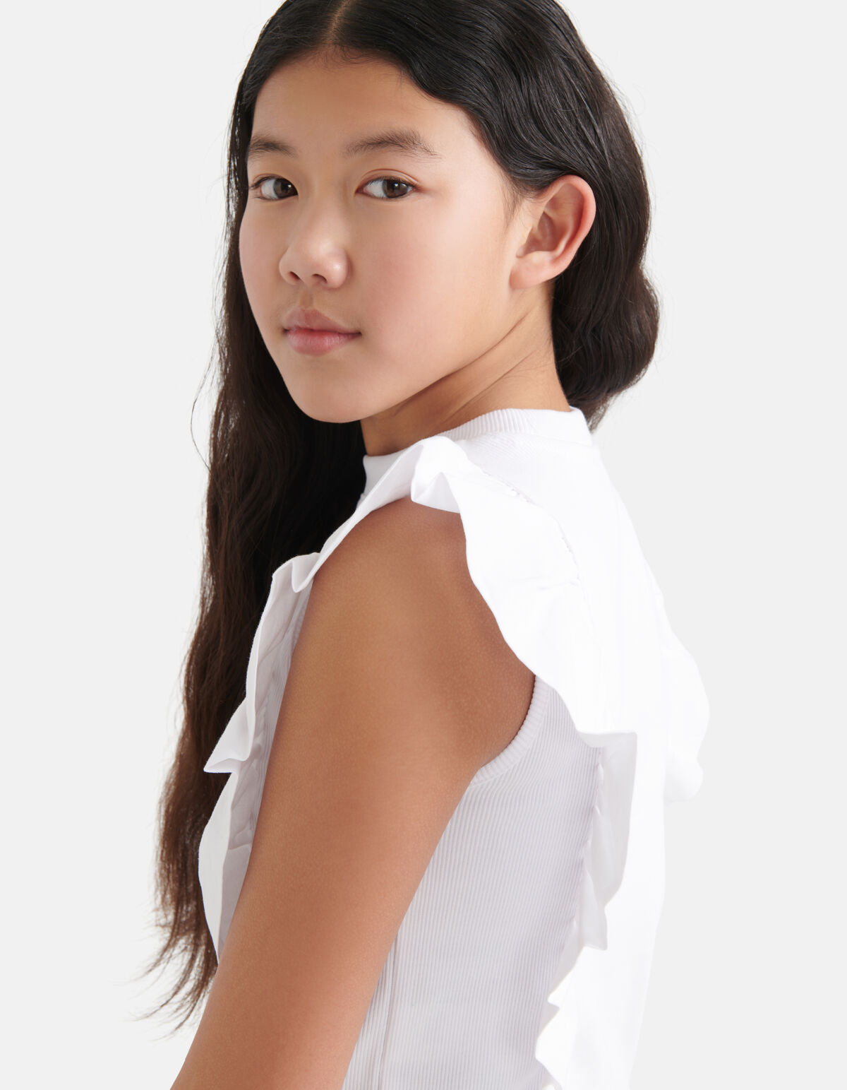 Rüschen-T-Shirt Weiß SHOEBY GIRLS